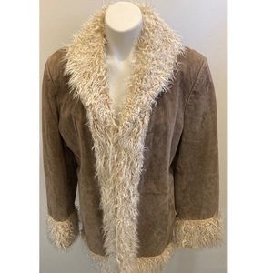 Penny lane style shearling leather suede coat